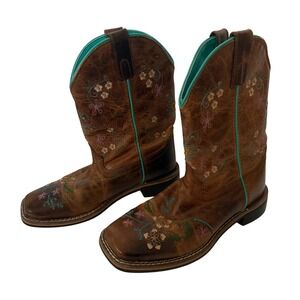 Smoky Mountain Boots Kids Floralie Western Leather Boot Embroidered Square Toe 3